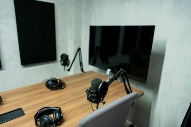 Empty broadcasting or recording studio